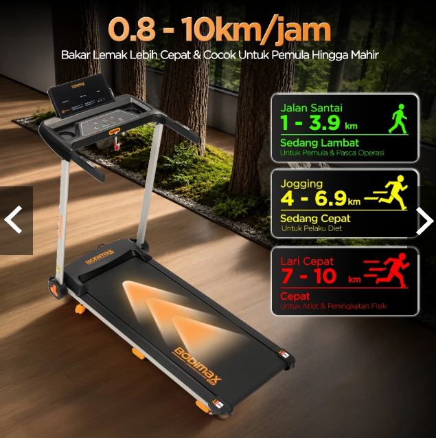 Treadmill Bodimax Jogging Machine Pro warna hitam